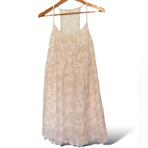 Charlotte Russe XL Lace Overlay Dress Light Pink Nude Knee Length sleeveless